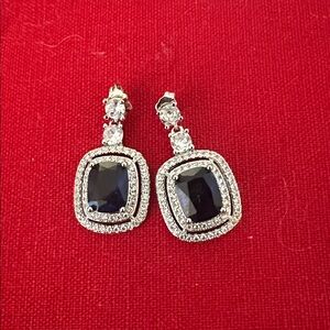 Elegant Silver and Blue Drop Earrings